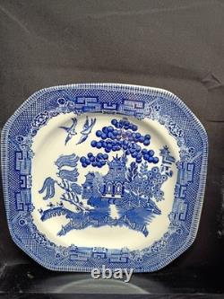 Johnson Brothers Blue Willow Earthenware 7 3/4 Square salad Plates set of 8