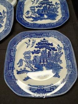 Johnson Brothers Blue Willow Earthenware 7 3/4 Square salad Plates set of 8