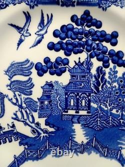 Johnson Brothers Blue Willow Earthenware 7 3/4 Square salad Plates set of 8