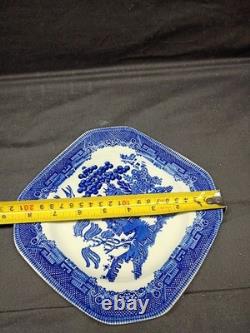 Johnson Brothers Blue Willow Earthenware 7 3/4 Square salad Plates set of 8