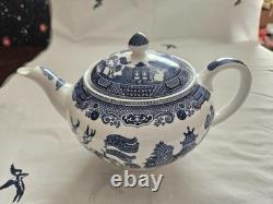 Johnson Brothers Blue Willow Pagoda Tea Pot Set 1883 Green Stamp All New
