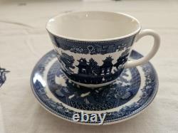 Johnson Brothers Blue Willow Tea Pot Set 13 Pc 1883 Green Stamp New In Box