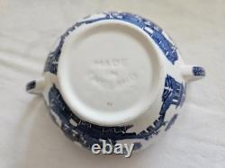 Johnson Brothers Blue Willow Vintage Pagoda Tea Pot Set Made In England New