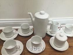 Johnson Brothers Bros Athena ribbed Ironstone Coffee/ tea set for 5+, 17 pc