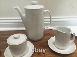 Johnson Brothers Bros Athena ribbed Ironstone Coffee/ tea set for 5+, 17 pc