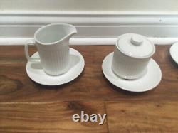 Johnson Brothers Bros Athena ribbed Ironstone Coffee/ tea set for 5+, 17 pc