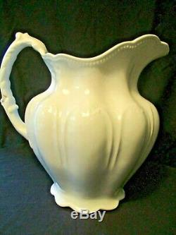 Johnson Brothers / Bros Beautiful Large White Ironstone Pitcher 100 Years Old