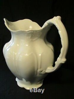 Johnson Brothers / Bros Beautiful Large White Ironstone Pitcher 100 Years Old