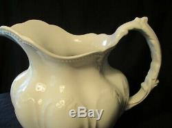 Johnson Brothers / Bros Beautiful Large White Ironstone Pitcher 100 Years Old