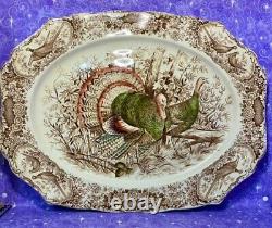 Johnson Brothers Bros Native American Wild Turkeys Turkey Platter Mint