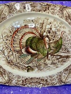 Johnson Brothers Bros Native American Wild Turkeys Turkey Platter Mint