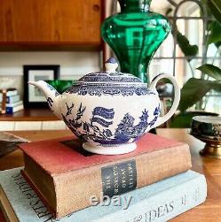 Johnson Brothers Bros Willow Blue Tea Pot Large Pottery England Mint