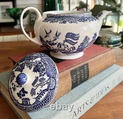 Johnson Brothers Bros Willow Blue Tea Pot Large Pottery England Mint