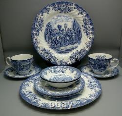 Johnson Brothers COACHING SCENES BLUE 10-piece set for TWO cs/dp/bb/fr