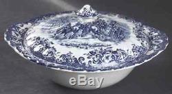 Johnson Brothers COACHING SCENES-BLUE Round Covered Vegetable Bowl 274906
