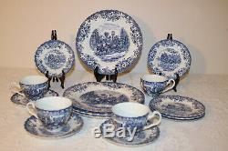 Johnson Brothers COACHING SCENES Blue Regency 20 Pcs 4 Pc Pl Set Serv for 4