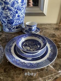 Johnson Brothers China Classic Willow Blue Twelve Place Settings/60pcs England