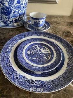 Johnson Brothers China Classic Willow Blue Twelve Place Settings/60pcs England