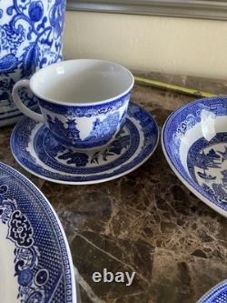 Johnson Brothers China Classic Willow Blue Twelve Place Settings/60pcs England