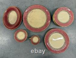 Johnson Brothers China JB298 Pink + Gold Art Deco Pattern 27 Pieces