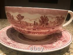 Johnson Brothers China Large 9 Bowl and 11 Plate Pink