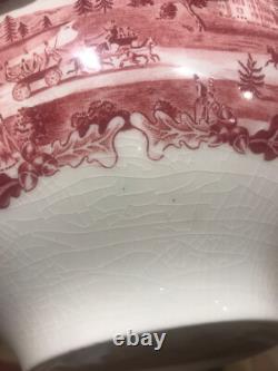 Johnson Brothers China Large 9 Bowl and 11 Plate Pink