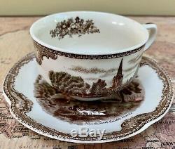 Johnson Brothers China Set OLD BRITAIN CASTLES Brown Multi Service for 10 Crown