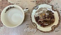 Johnson Brothers China Set OLD BRITAIN CASTLES Brown Multi Service for 10 Crown