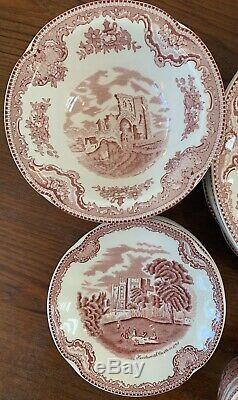 Johnson Brothers China Set OLD BRITAIN CASTLES Pink 41 Piece SERVICE for 8