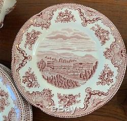 Johnson Brothers China Set OLD BRITAIN CASTLES Pink 41 Piece SERVICE for 8