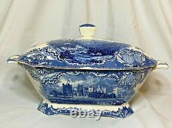 Johnson Brothers China blue Old Britain Castles pattern soup tureen