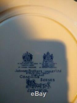 Johnson Brothers Coaching Scene Blue Dish Set Made in England. (Hanley) Ltd