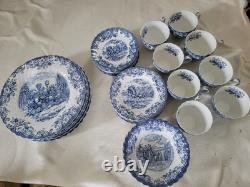 Johnson Brothers Coaching Scenes Dinnerware 36 Pcs Blue