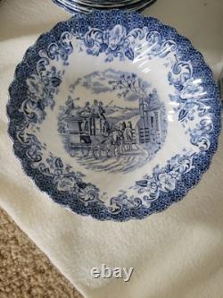 Johnson Brothers Coaching Scenes Dinnerware 36 Pcs Blue