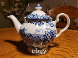 Johnson Brothers Coaching Scenes Tea Set Blue /White