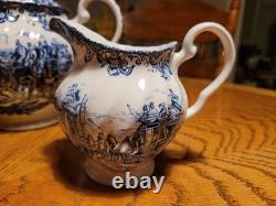 Johnson Brothers Coaching Scenes Tea Set Blue /White