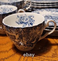 Johnson Brothers Coaching Scenes Tea Set Blue /White