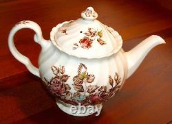 Johnson Brothers DEVON SPRAYS Brown/Multicolor Floral 4 Cup TEAPOT & LID Nice