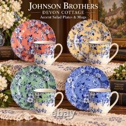 Johnson Brothers Devon Cottage 8-Pc Set 4 Salad Plates & 4 Mugs Multicolor
