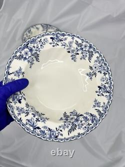 Johnson Brothers Devon Cottage Pasta Bowls Set of 10 Blue White Floral 8.75