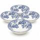 Johnson Brothers Devon Cottage Salad Bowls Set Of 4 Blue White Floral 8