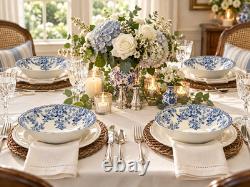 Johnson Brothers Devon Cottage Salad Bowls Set of 4 Blue White Floral 8 Johnson Brothers Devon Cottage Salad Bowls Set of 4 Blue White Floral 8