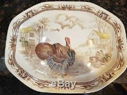 Johnson Brothers England Barnyard King Large Turkey Platters, 8 Dinner Plate Set
