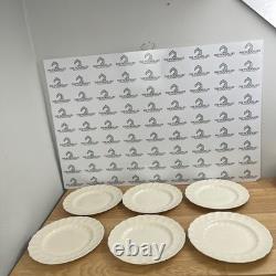 Johnson Brothers England Cream White Scalloped Ironstone Dinnerware Plates 21 pc
