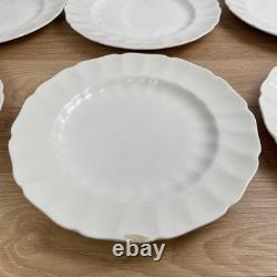 Johnson Brothers England Cream White Scalloped Ironstone Dinnerware Plates 21 pc