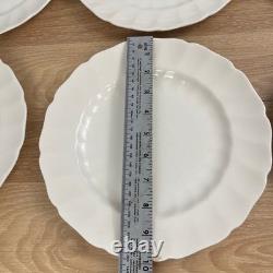 Johnson Brothers England Cream White Scalloped Ironstone Dinnerware Plates 21 pc