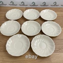 Johnson Brothers England Cream White Scalloped Ironstone Dinnerware Plates 21 pc