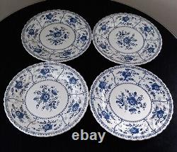 Johnson Brothers England Indies Blue & White Dinner Plates 9 3/4 set of 4