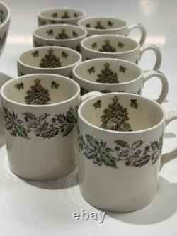 Johnson Brothers England MERRY CHRISTMAS Eggnog Punch Bowl Set With 8 Mug Cups