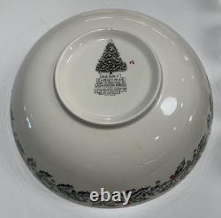 Johnson Brothers England MERRY CHRISTMAS Eggnog Punch Bowl Set With 8 Mug Cups